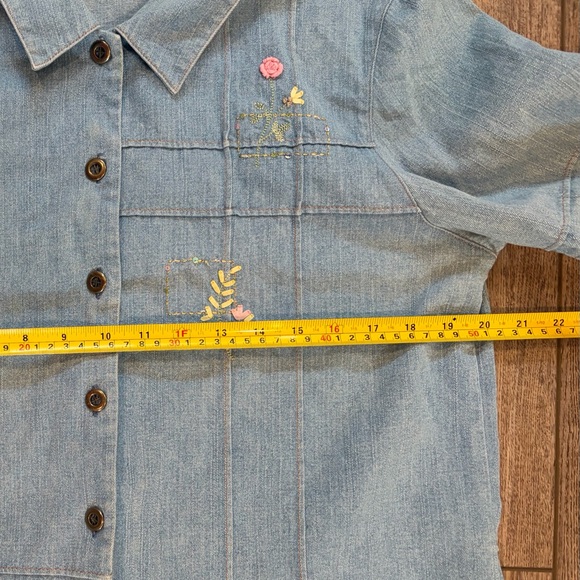 Vintage Koret City Blues embroidered denim button-down shirt Cottagecore - Picture 11 of 12